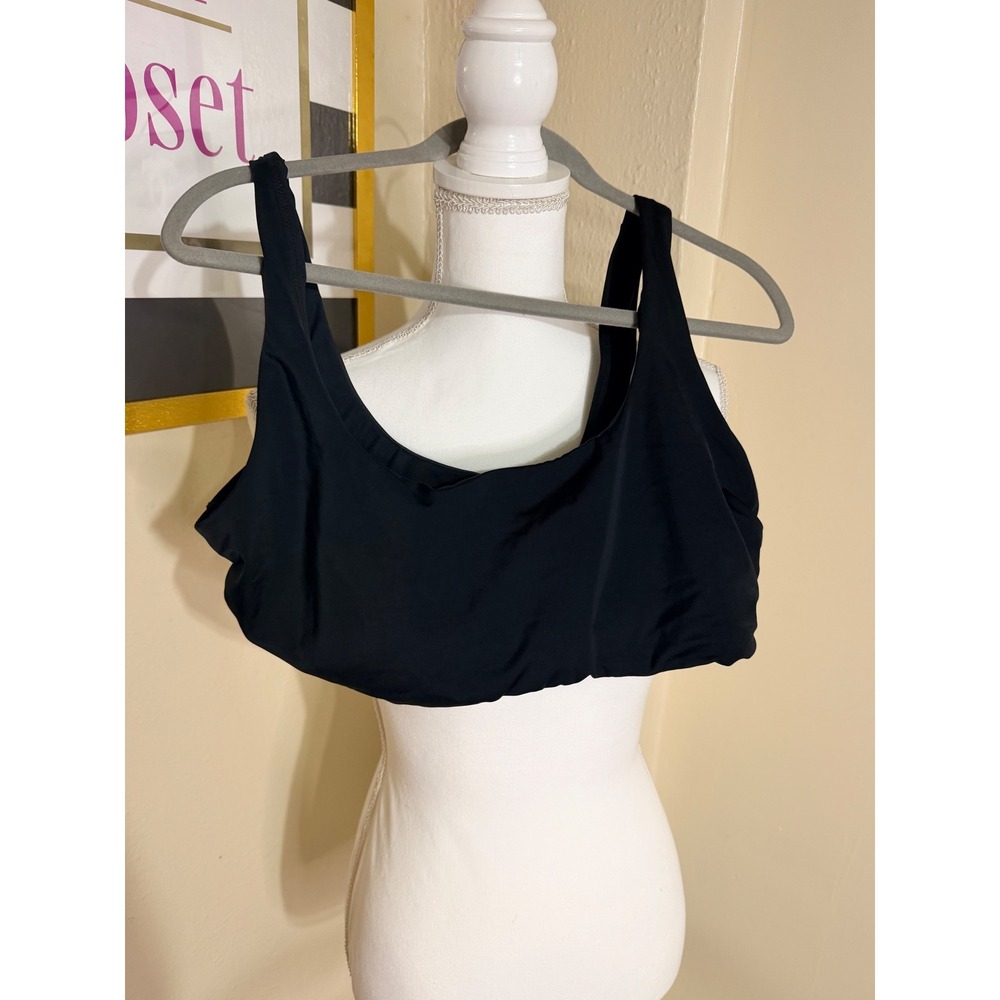 Victorias Secret Black Scoop Neck Twist Back Bikini Swim Top XXL NWT